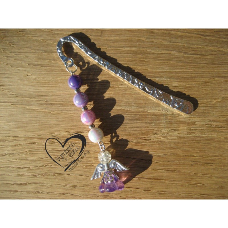 Záložka do knihy - fialový anděl