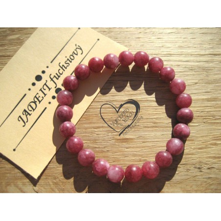 Náramek Jadeit fuchsiový 8mm