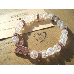 Náramek Křišťál anděl rose gold
