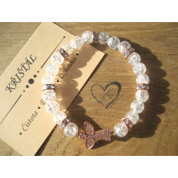 Náramek Křišťál anděl rose gold