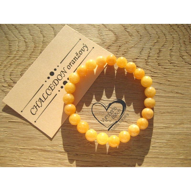 Náramek Chalcedon oranžový 8mm