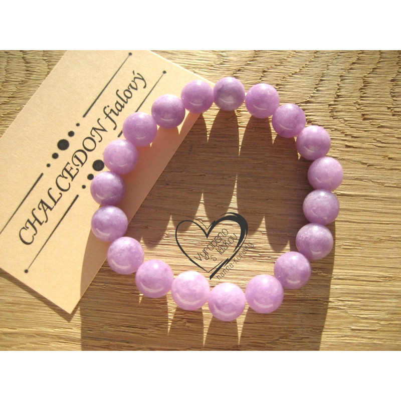 Náramek Chalcedon světle fialový 10mm