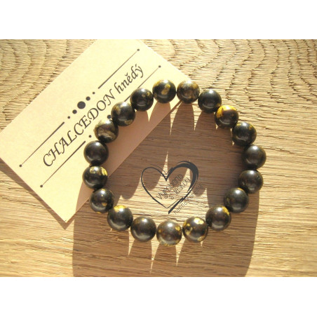Náramek Chalcedon hnědý 10mm