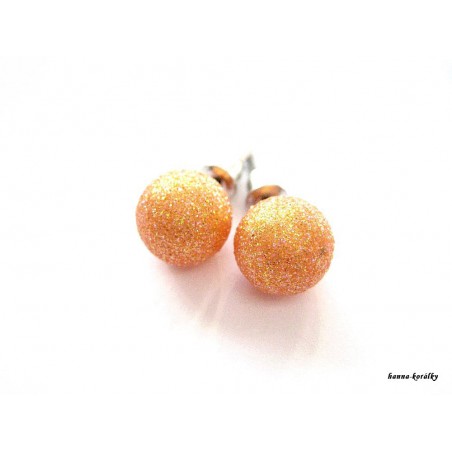 Náušnice - puzetky - oranžové kuličky