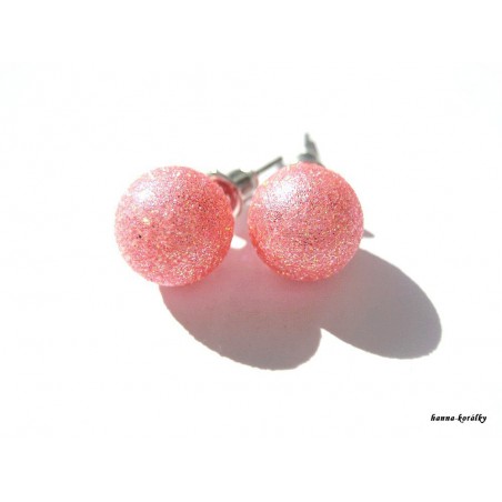 Náušnice - puzetky - oranžové kuličky