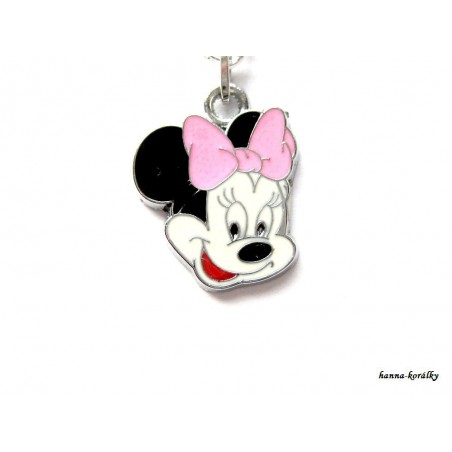 Řetízek Minnie s růžovou mašlí