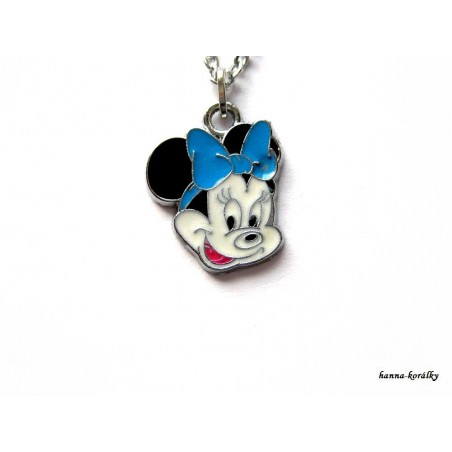 Řetízek Minnie s modrou mašlí