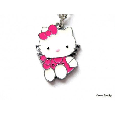 Řetízek Hello Kitty a malinovou mašlí