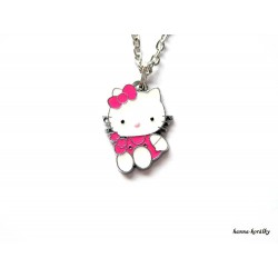 Řetízek Hello Kitty a malinovou mašlí