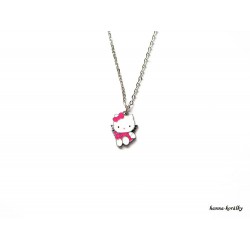 Řetízek Hello Kitty a malinovou mašlí